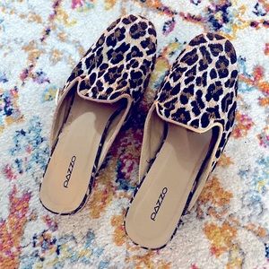 Leopard slide on dressy shoe